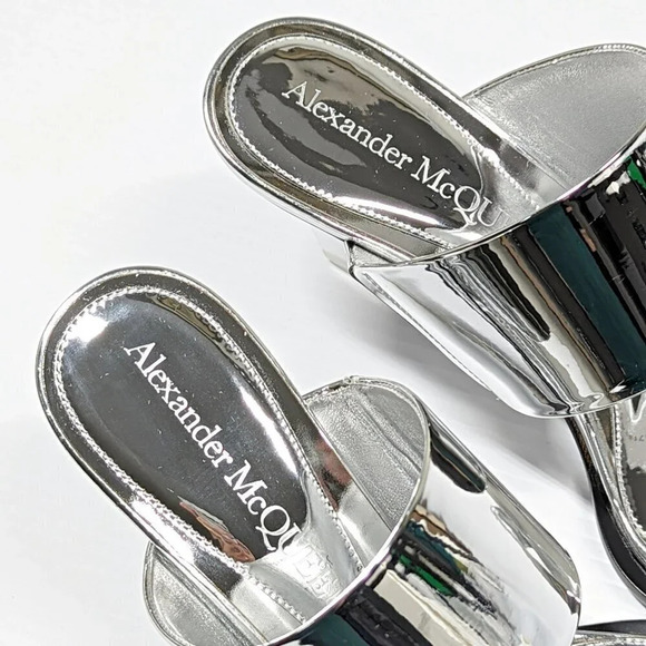 Alexander McQueen Women's Shard Wedge Heel Slide Sandals Size 37 IT (MSRP $1490) - Picture 8 of 14